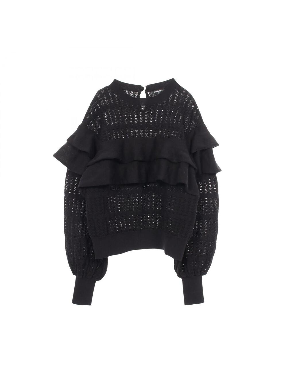 Chanel Coco Mark Button Frill Knitwear #301299C89B
